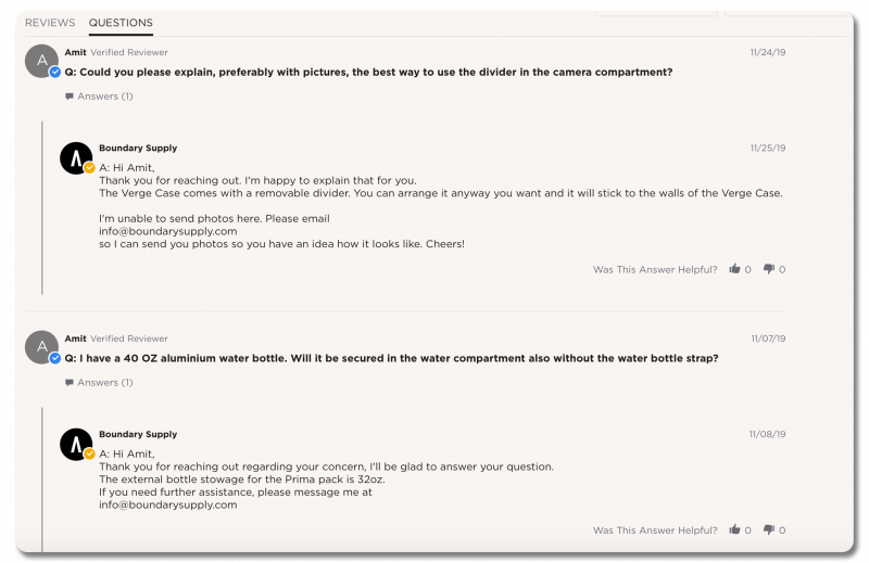 Example from Boundary's FAQs of a customer asking a specific, technical question and the company's answer