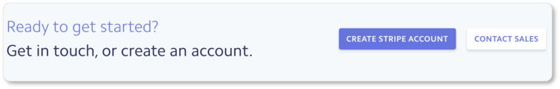Screenshot of Stripe's CTA area on homepage