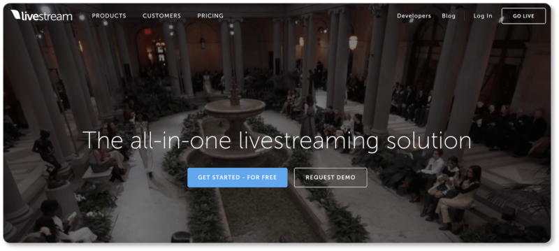 Screenshot of Livestream page with two CTAs