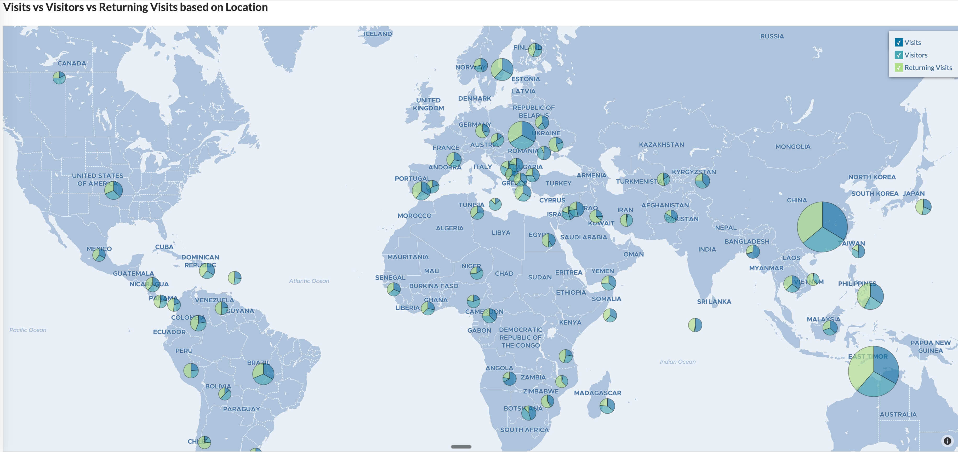 Website traffic geomap