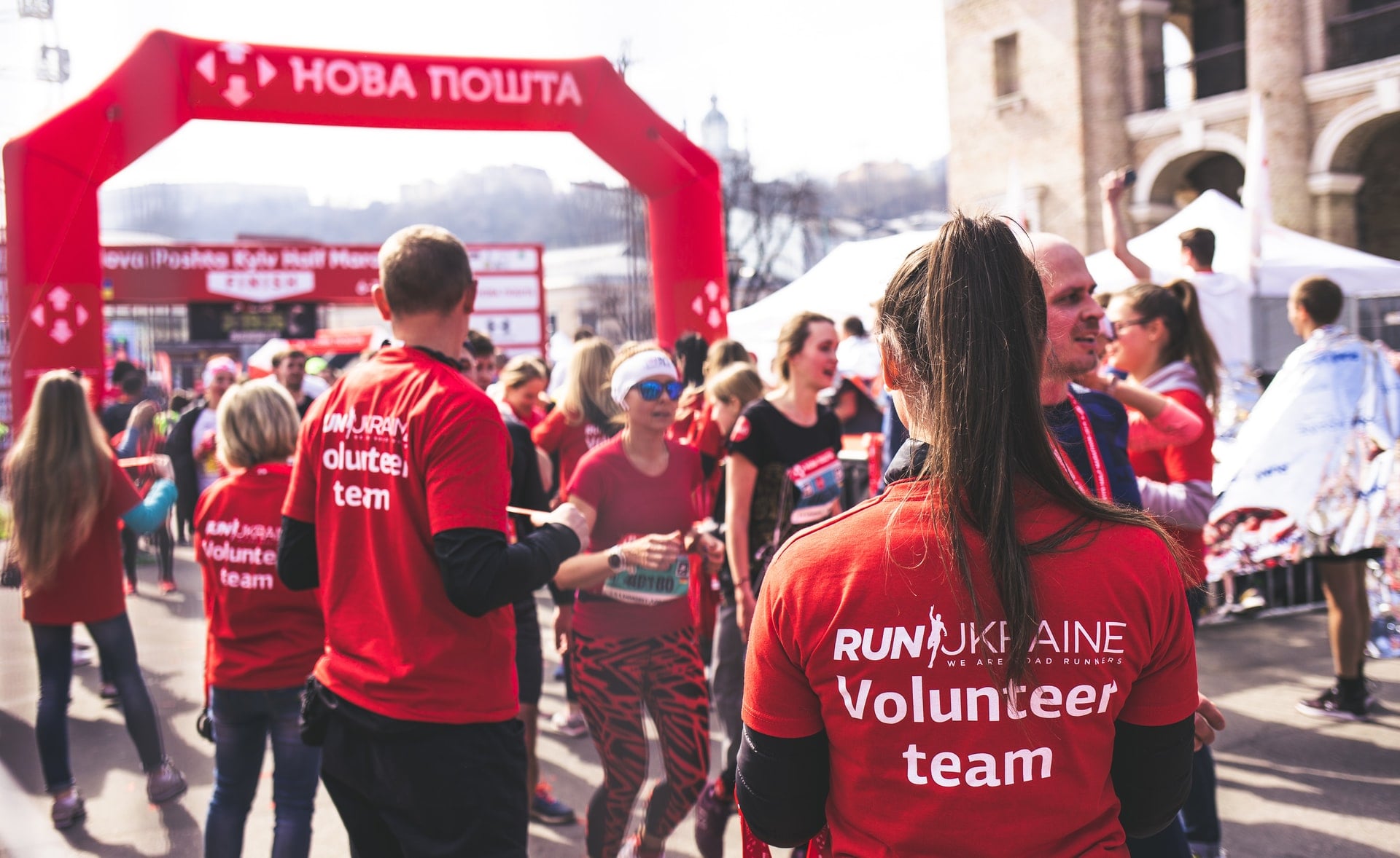 A group of volunteers at an event