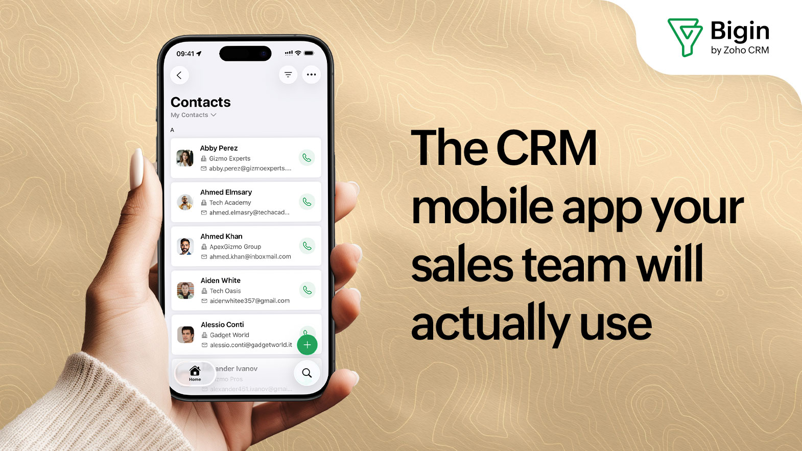 Bigin's Mobile app