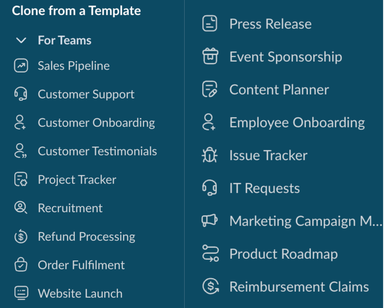Bigin template for teams product screenshot