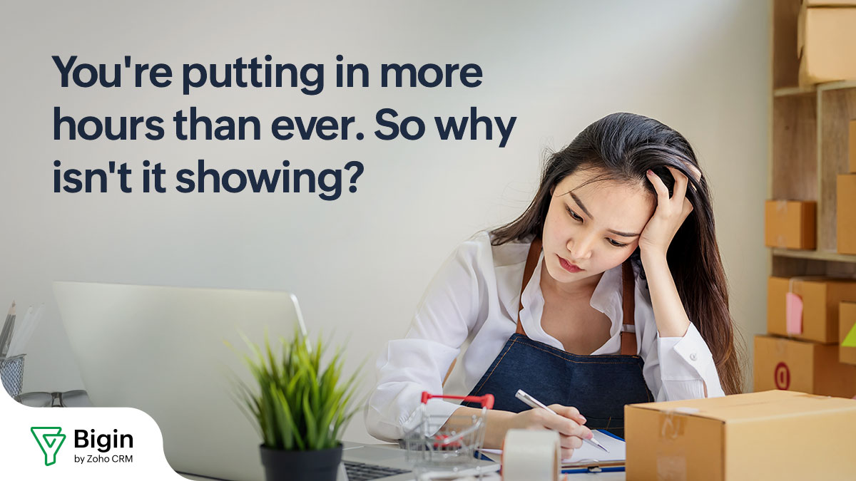 blog banner showing a small business owner stressed