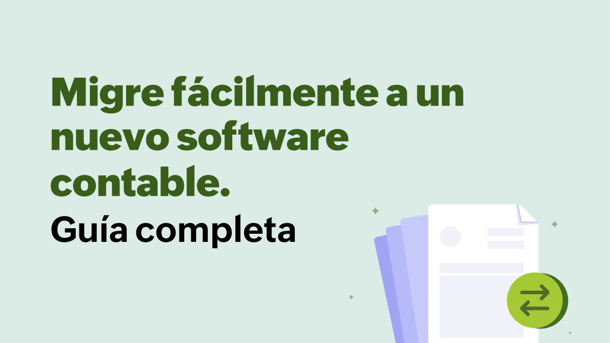 "Flechas de ida y vuelta sobre documentos, representando la migración de sistemas contables."
