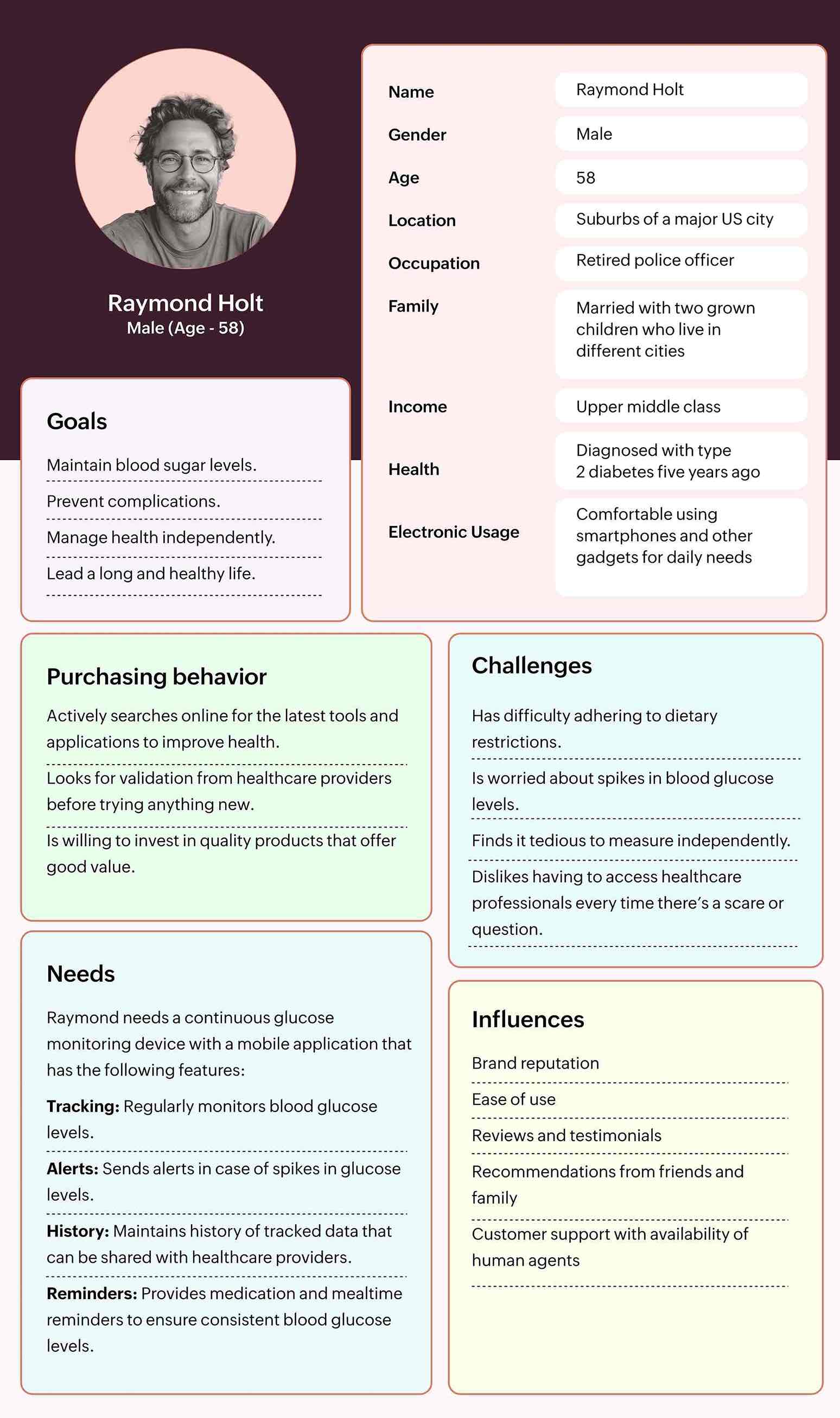 Healthcare industry buyer persona template example