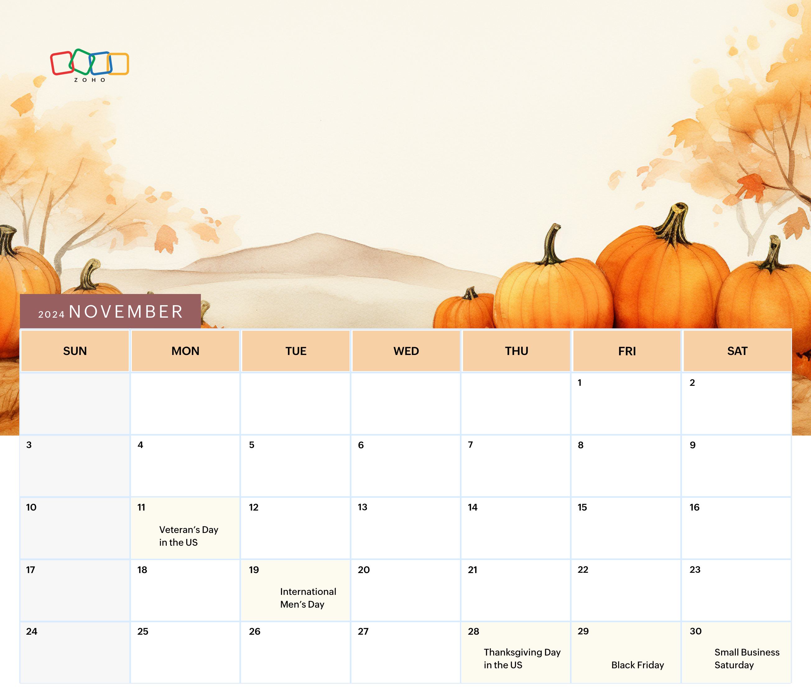 November holiday marketing calendar