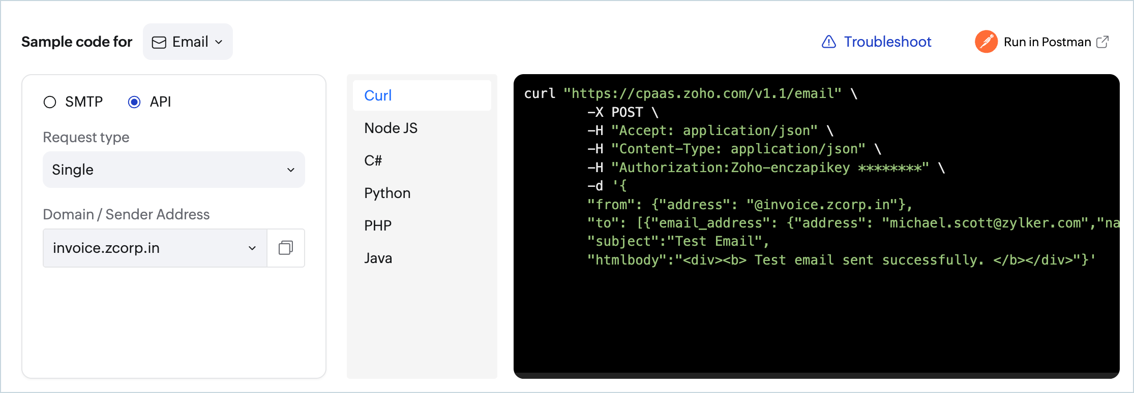 Send email via the email sending API in CPaaS Send email via the email sending API in CPaaS
