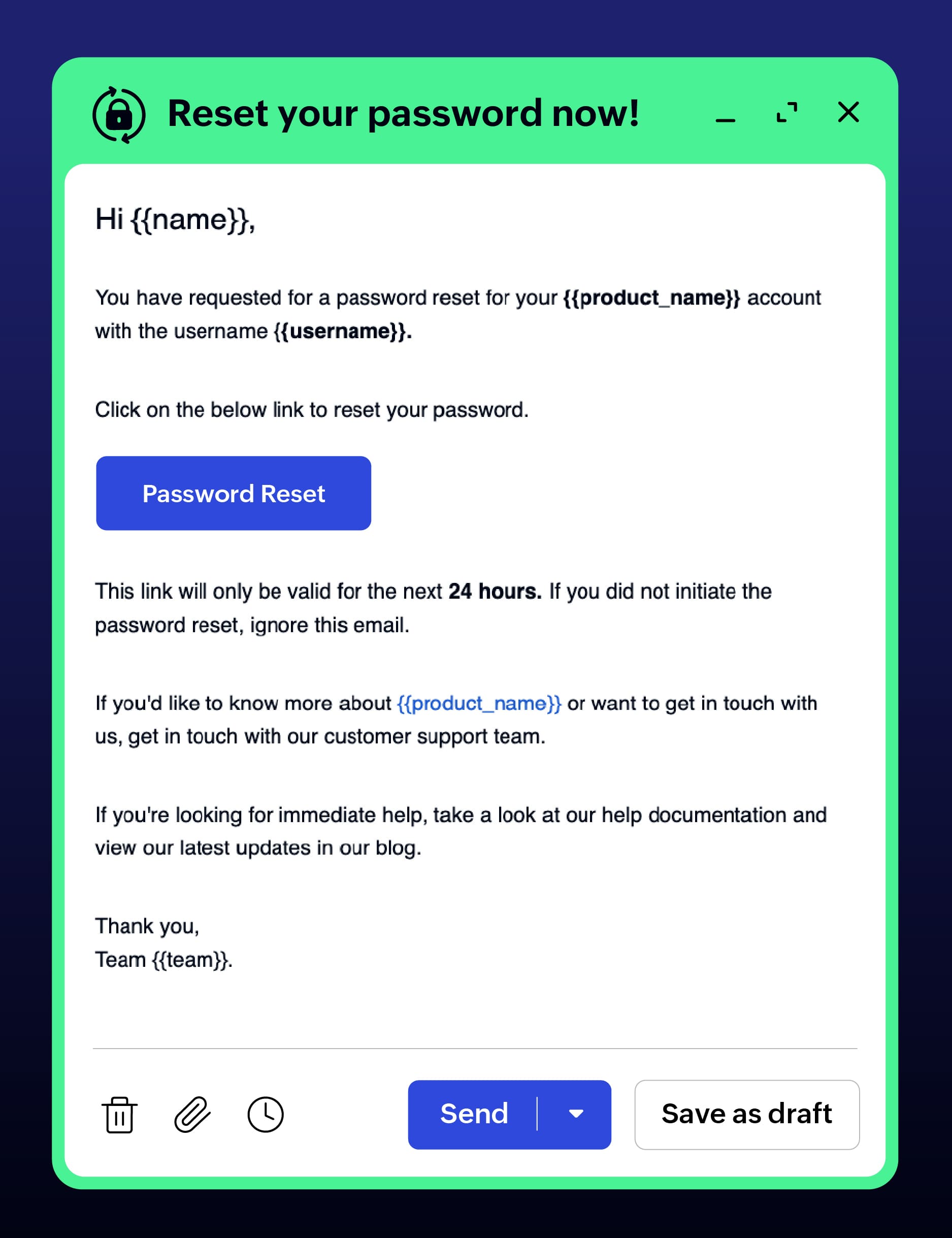 password reset email, Password reset email template, password reset email template example
