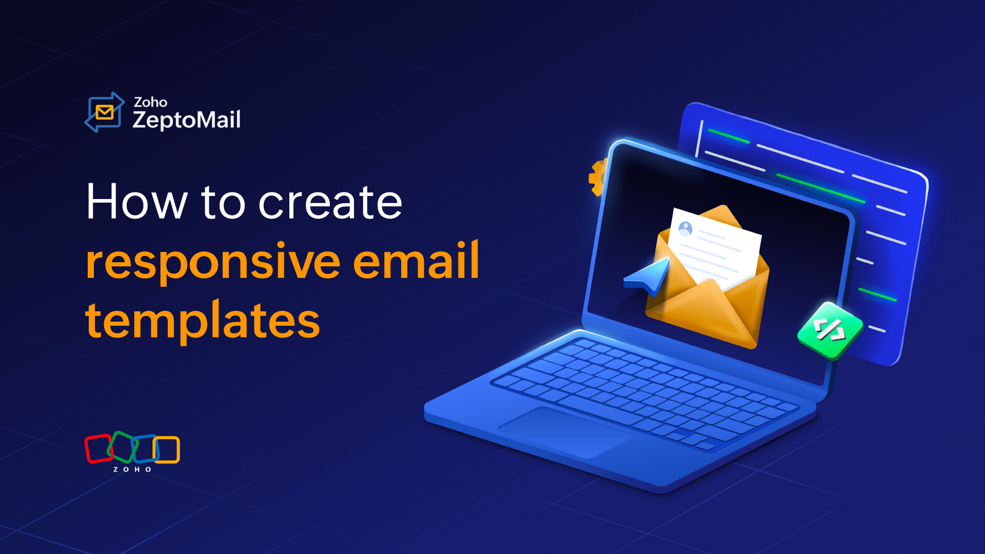 Creative artwork with text "how to create responsive email template"