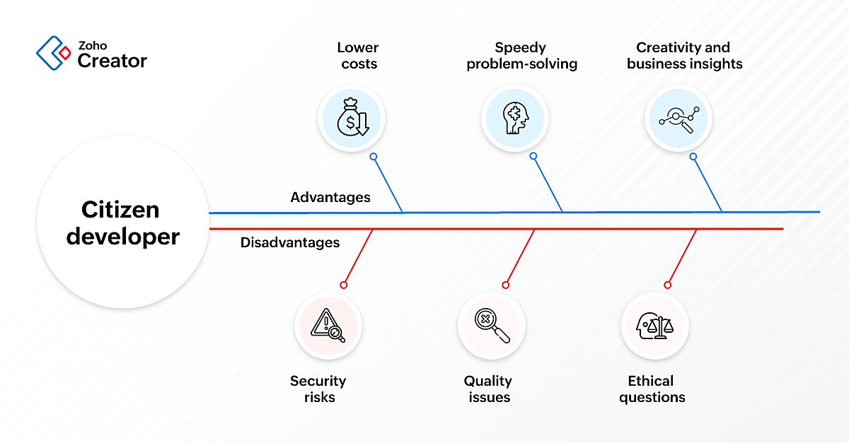 advantages and disadvantages of citizen developer