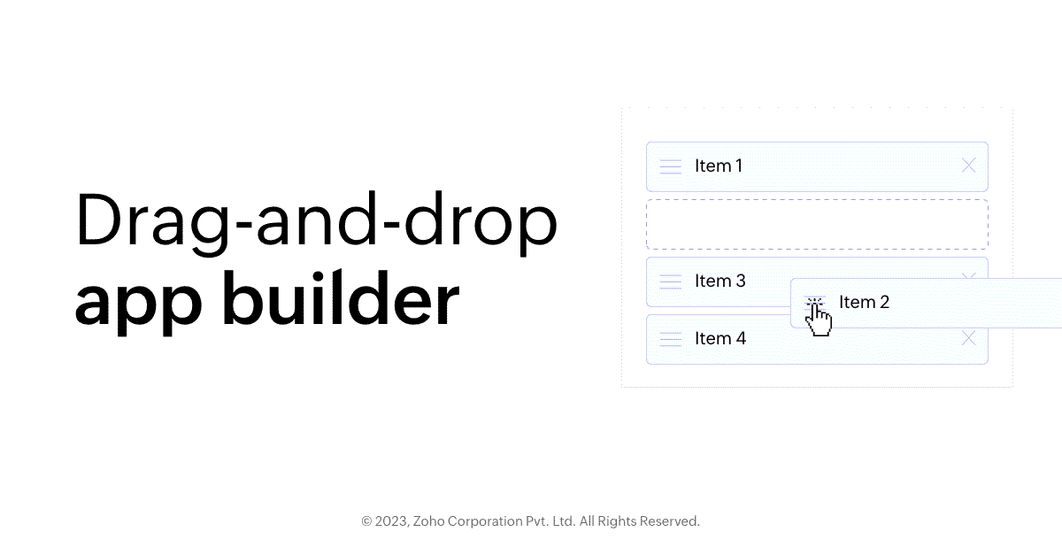 drag and drop app builder