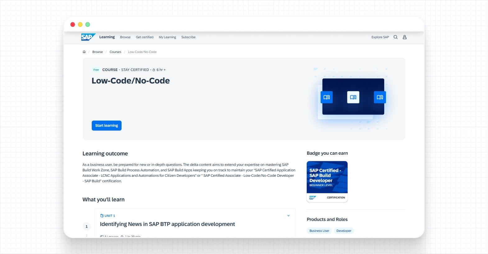 SAP Build (Low-Code/No-Code)