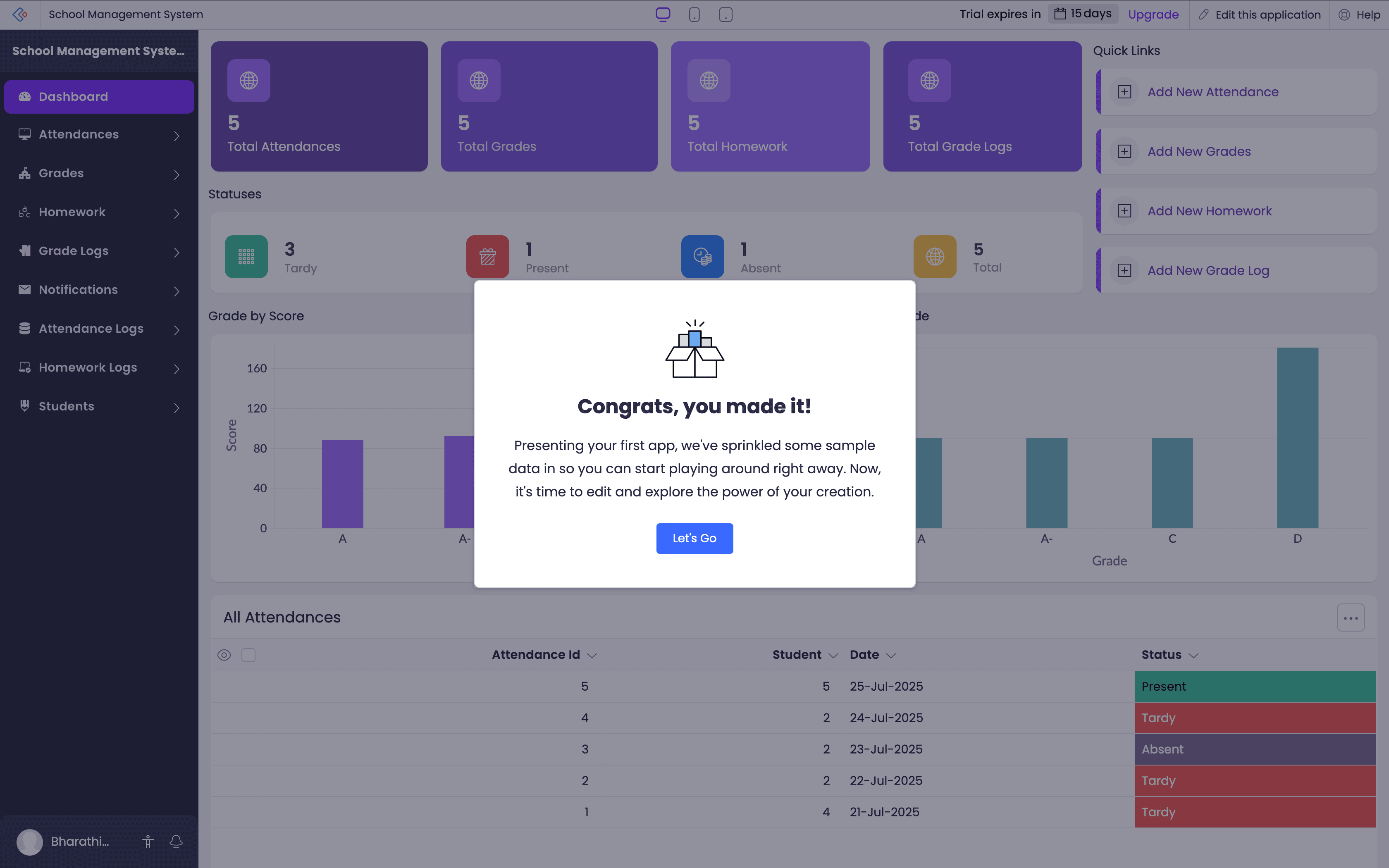 App skeleton created using AI in Zoho Creator