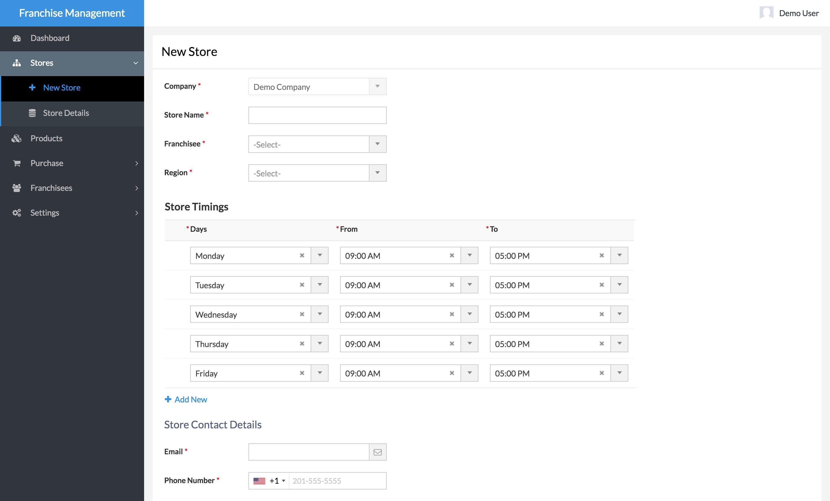 "franchise management fields"