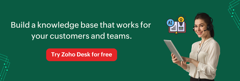 knowledge base customer support CTA