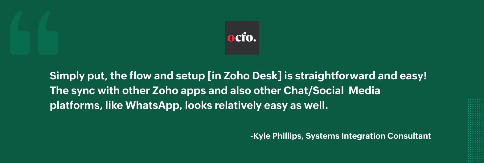 Zoho Desk testimonial