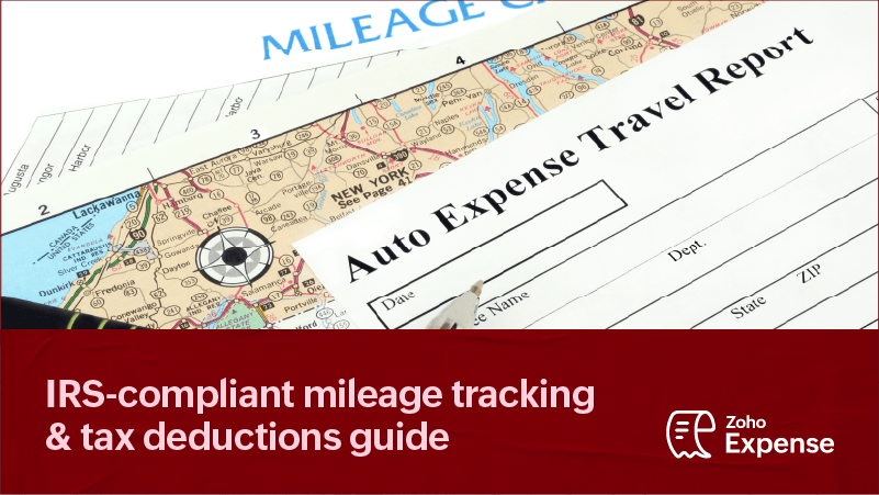 The image shows a map and auto expense travel report