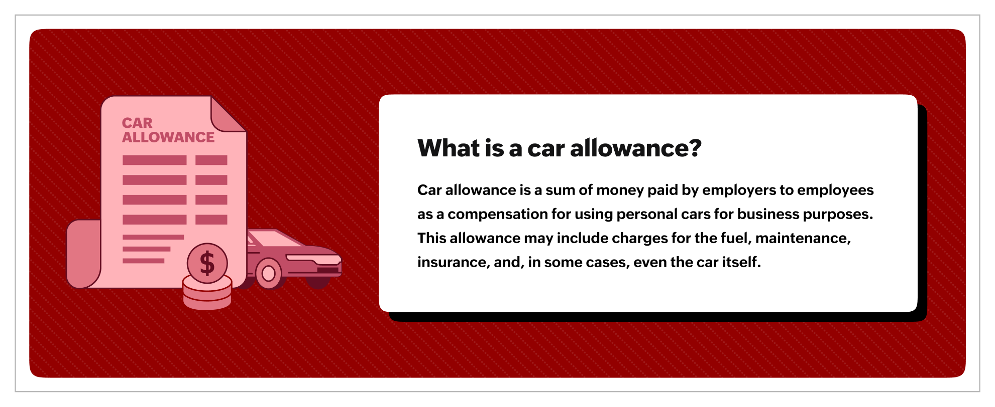 What is a car allowance definition card