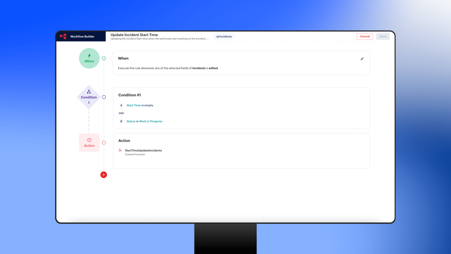 Zoho IoT automation Workflow
