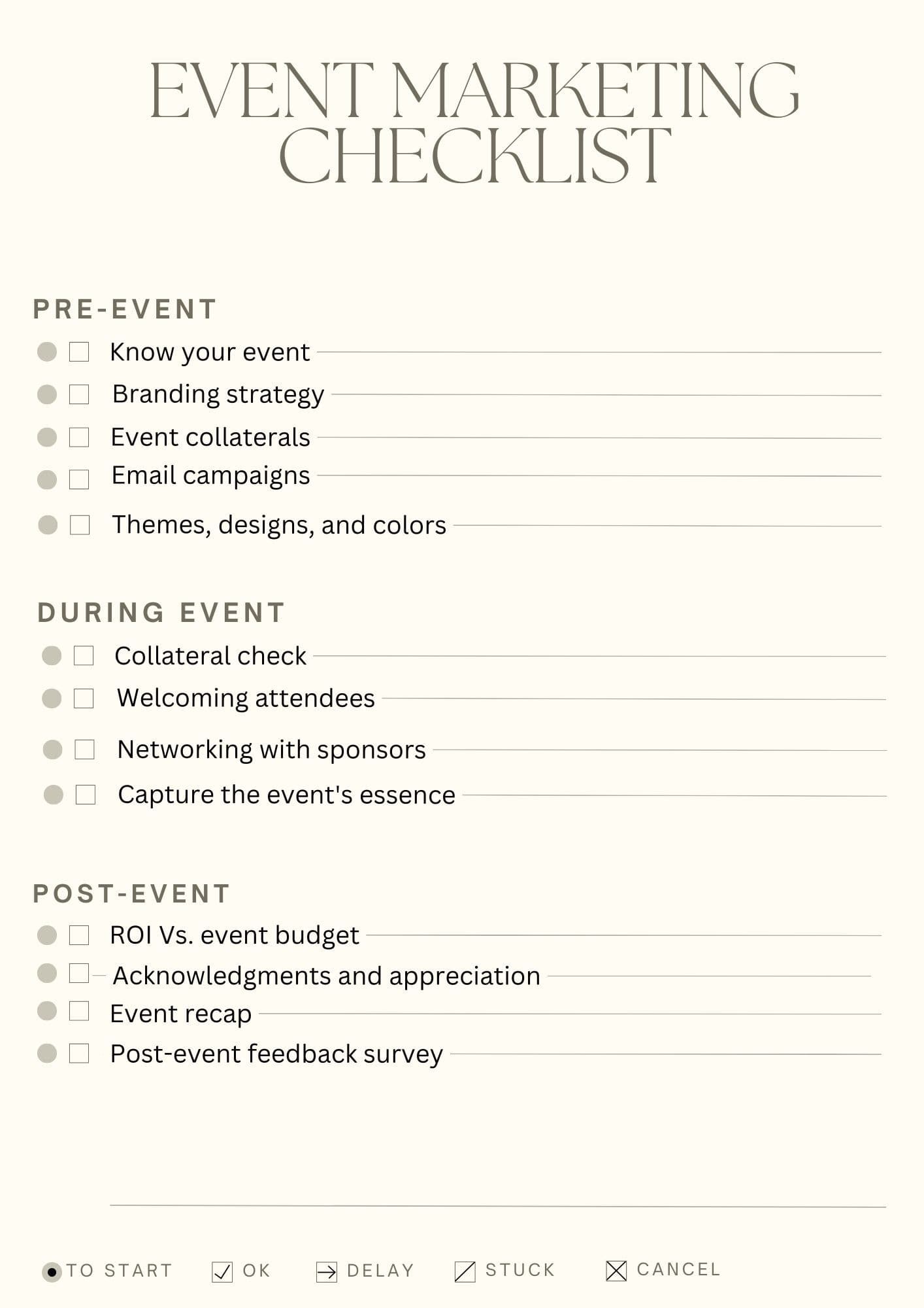 Ready-to-use event marketing checklist event marketing checklist