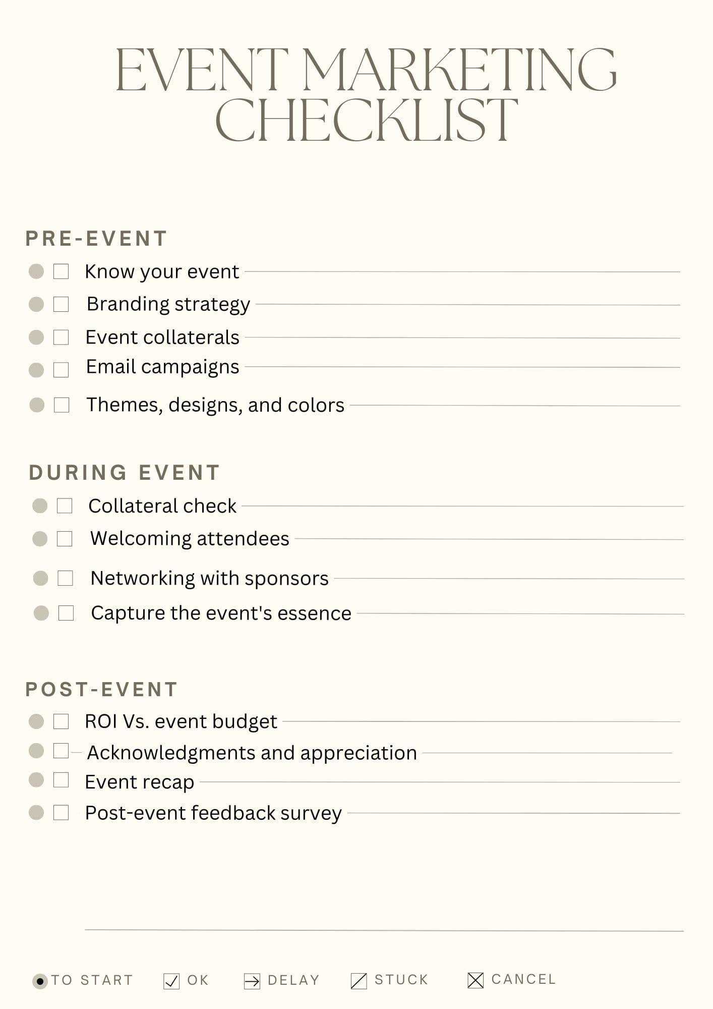 event marketing checklist