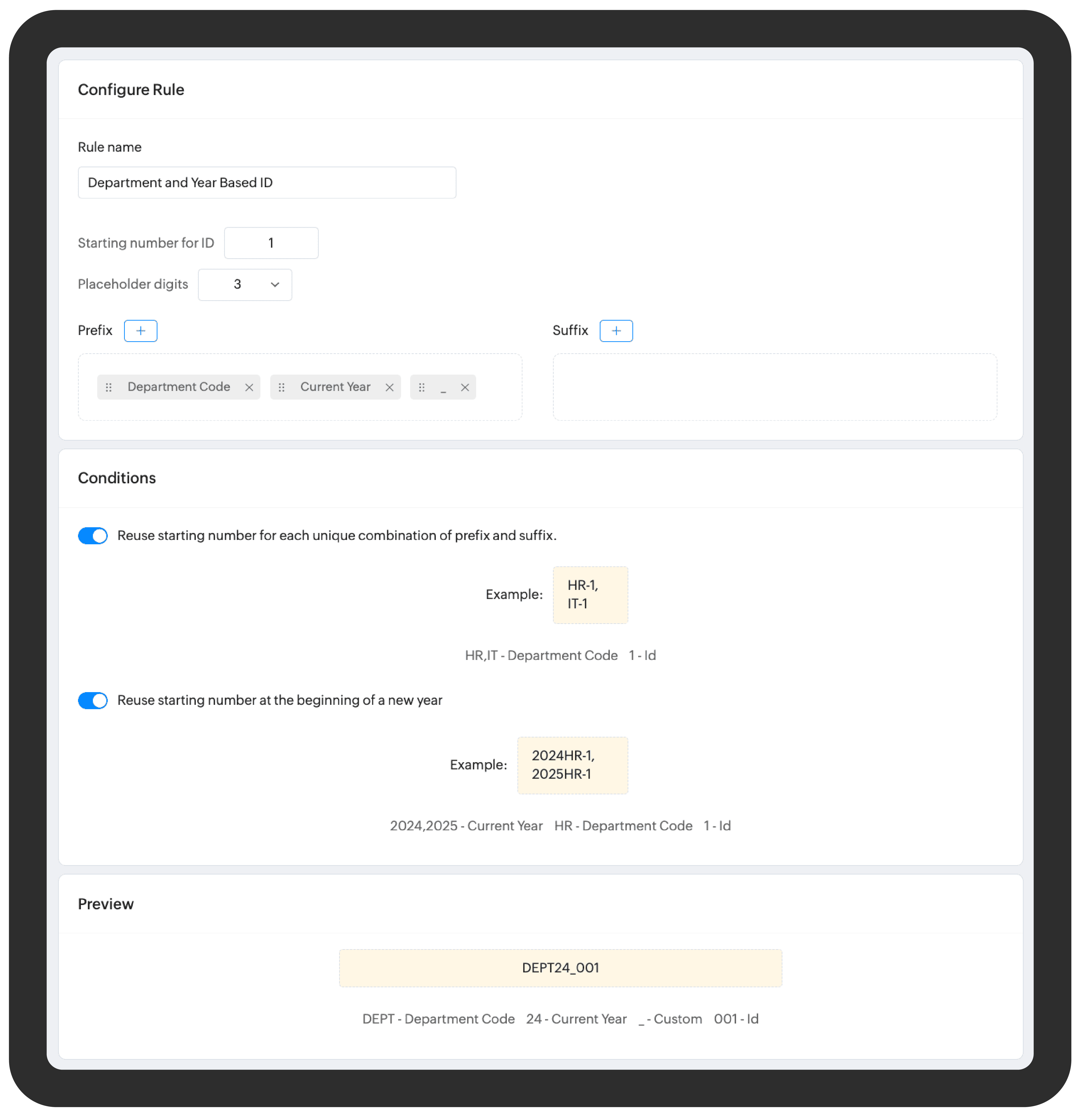 Employee ID generation in Zoho People