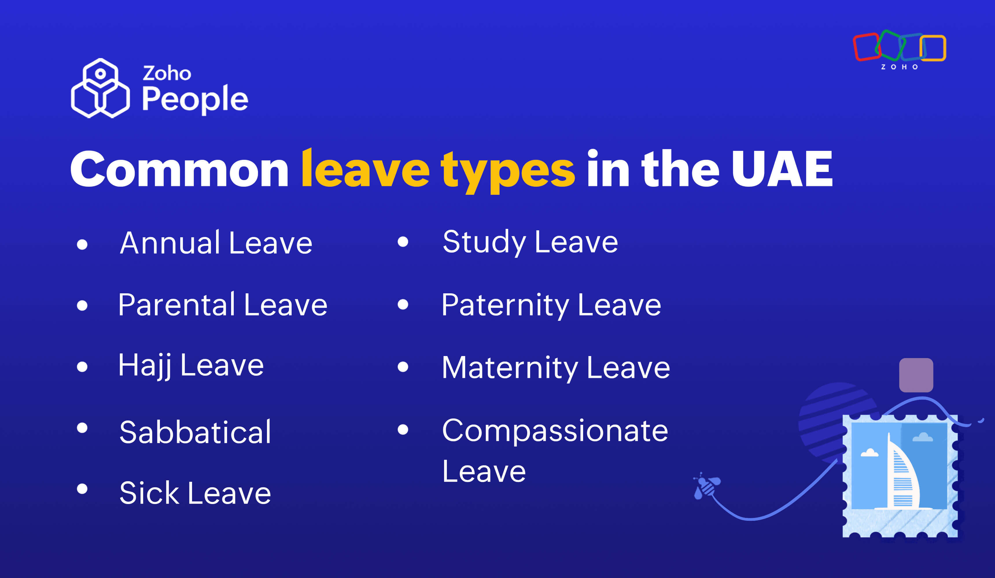 Different leave types in the UAE - Zoho People