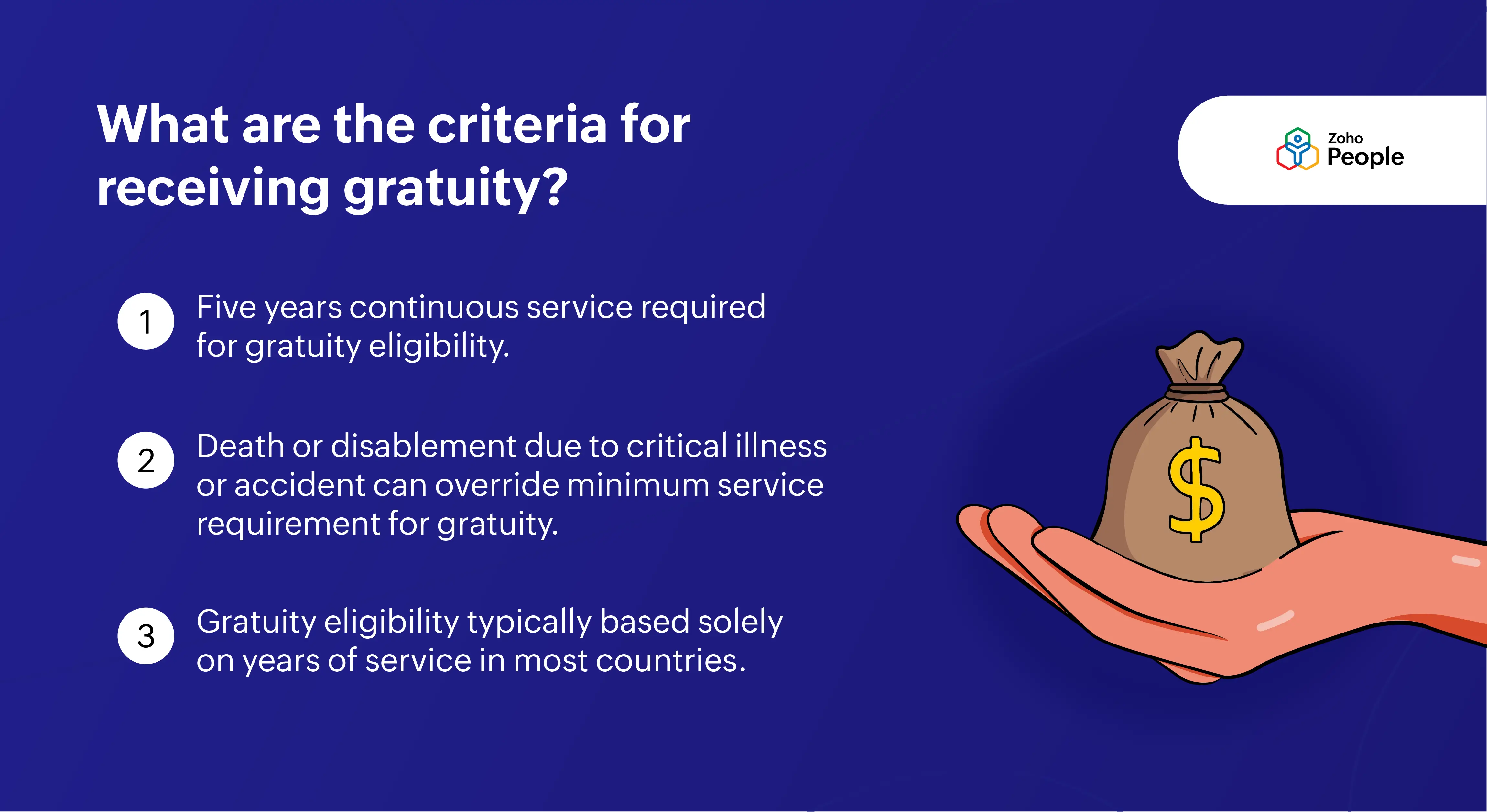 Criteria for receiving gratuity - Zoho People