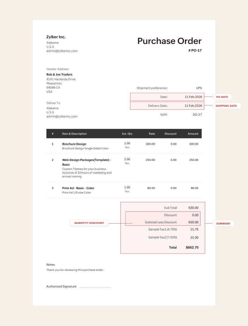 Blanket purchase order template