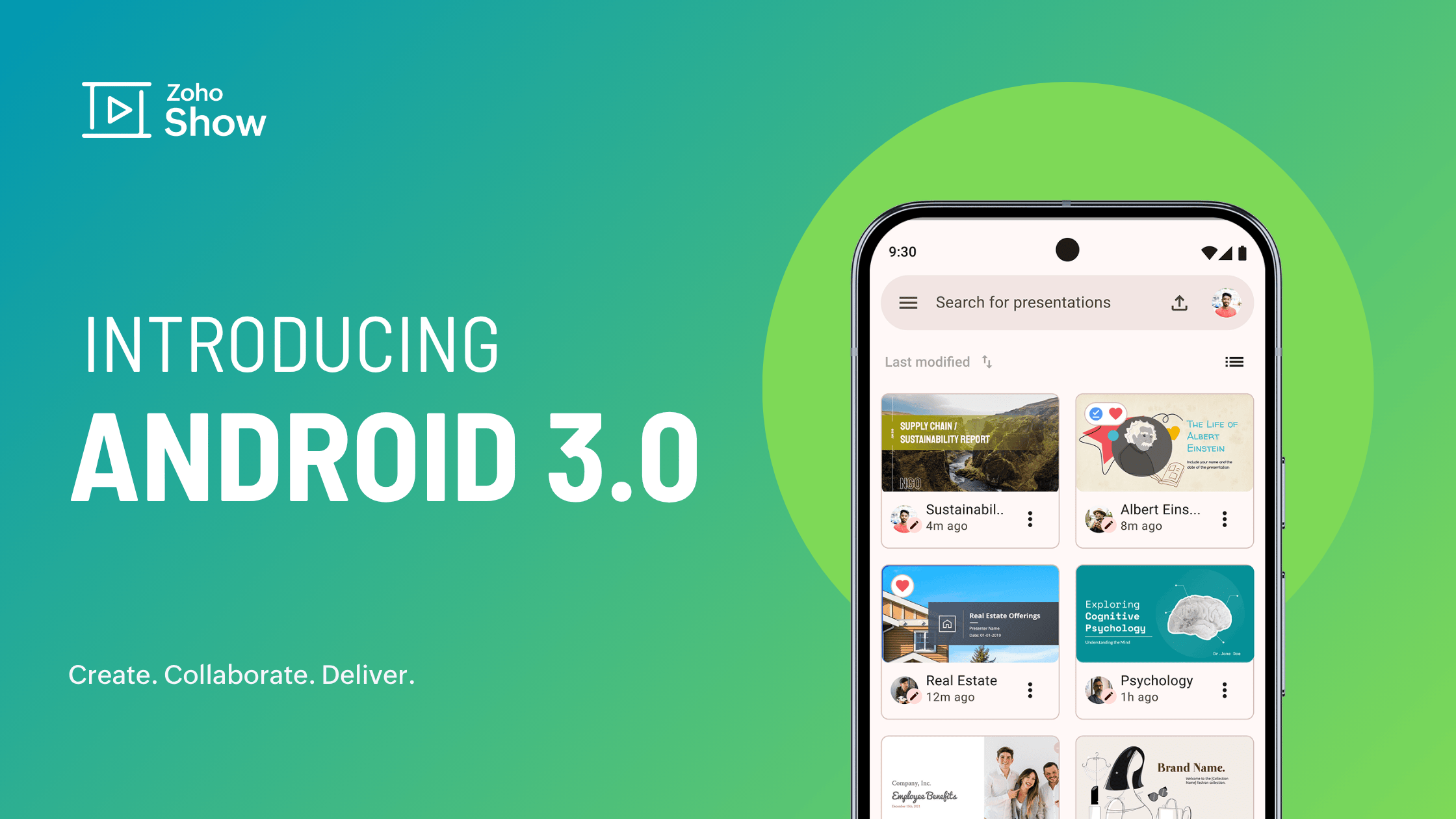 Zoho Show Android 3.0
