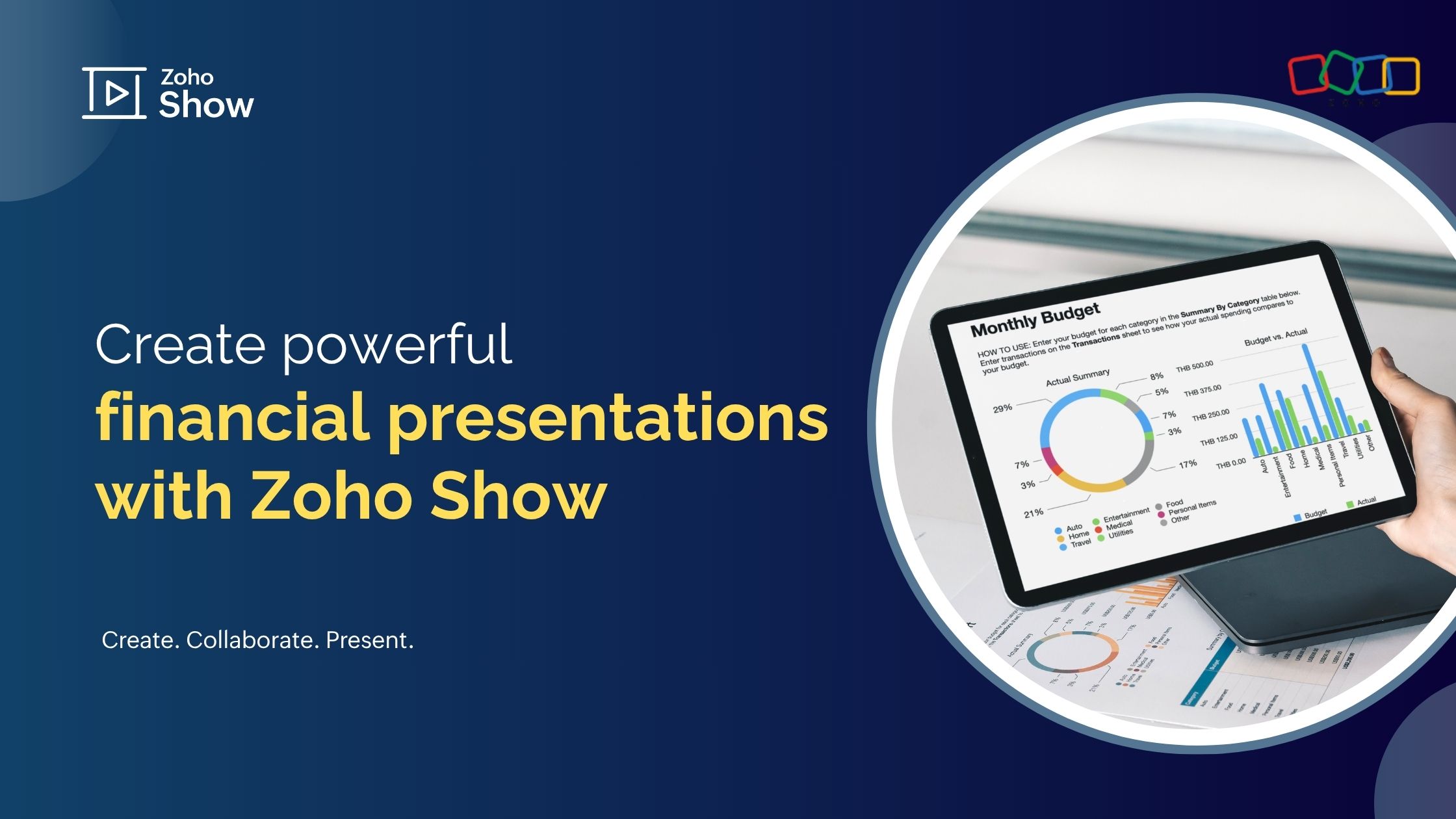 Create powerful financial presentations with Zoho Show