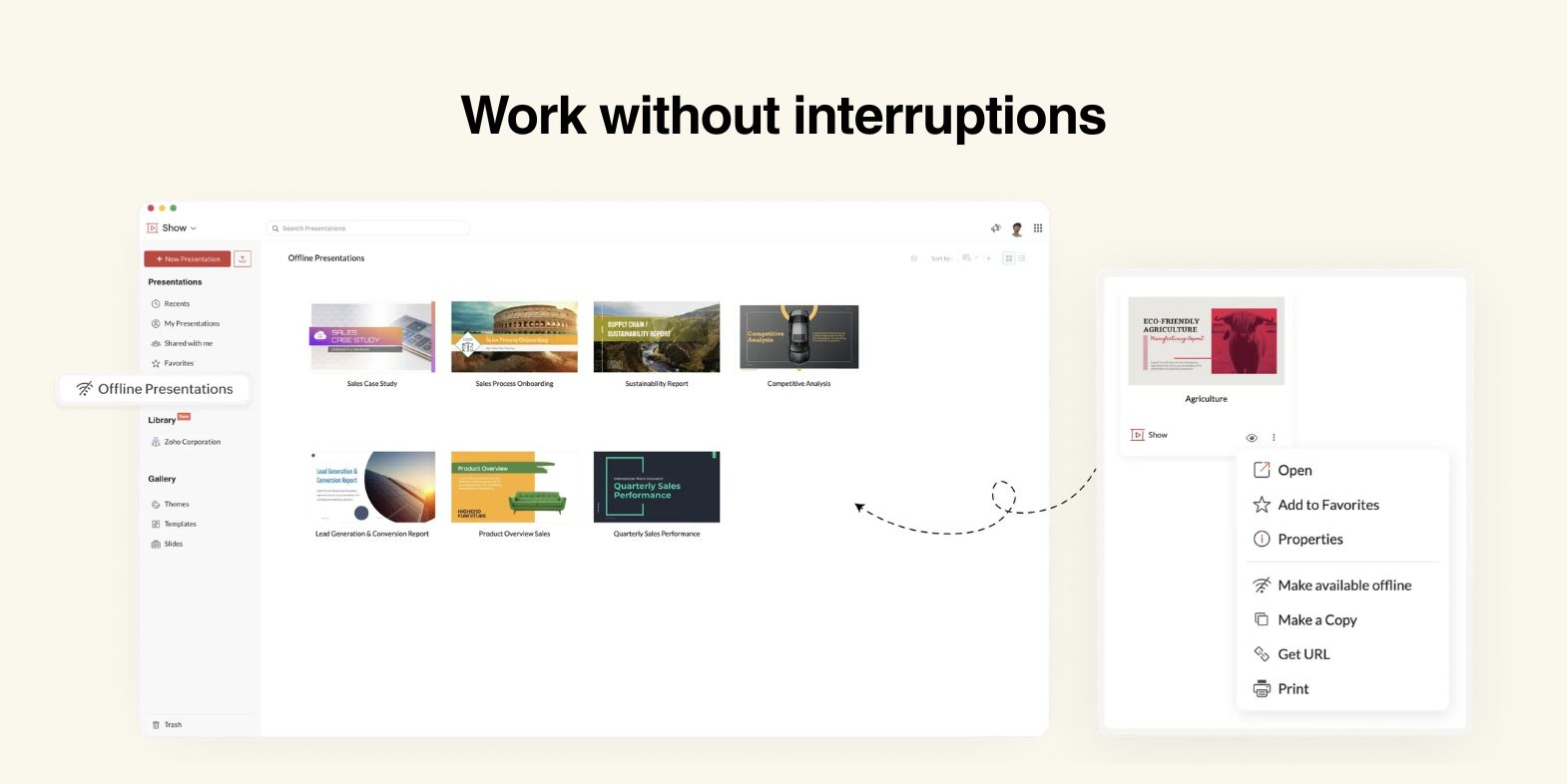 Work on presentations even without internet