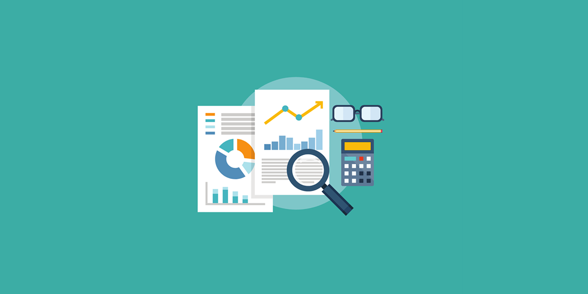 Illustration of a few graphs, such as pie charts, bar diagrams