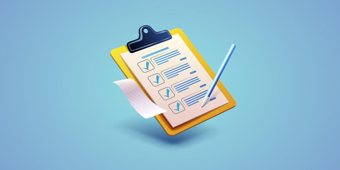 Illustration of a checklist with four items, which refers to the four Cs for creating winning SLAs