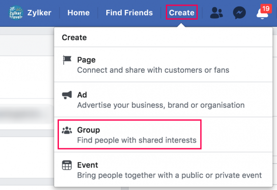 create facebook group 1