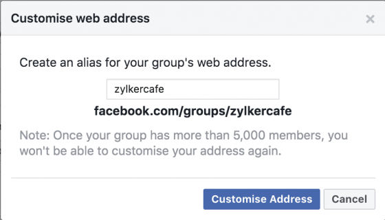 facebook group web address