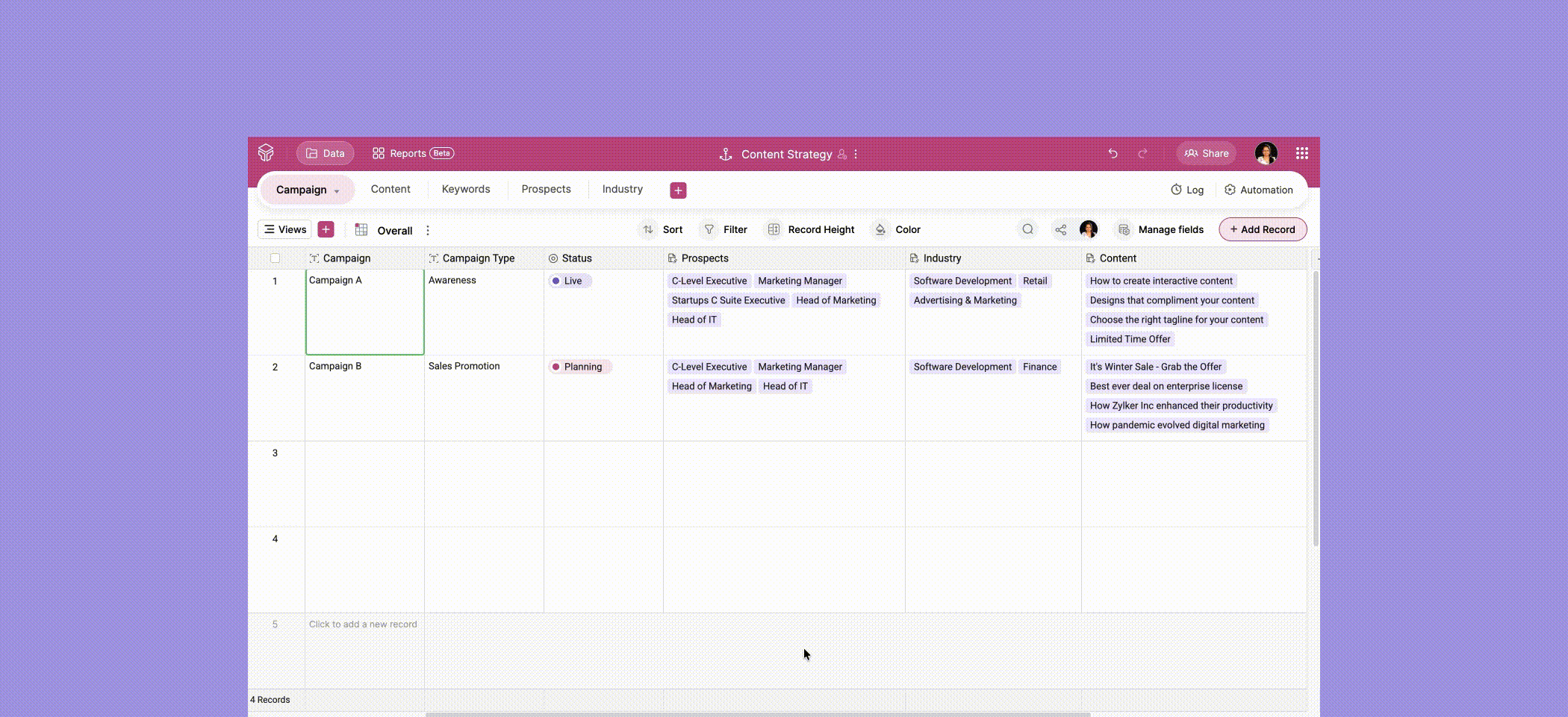 Content marketing strategy template