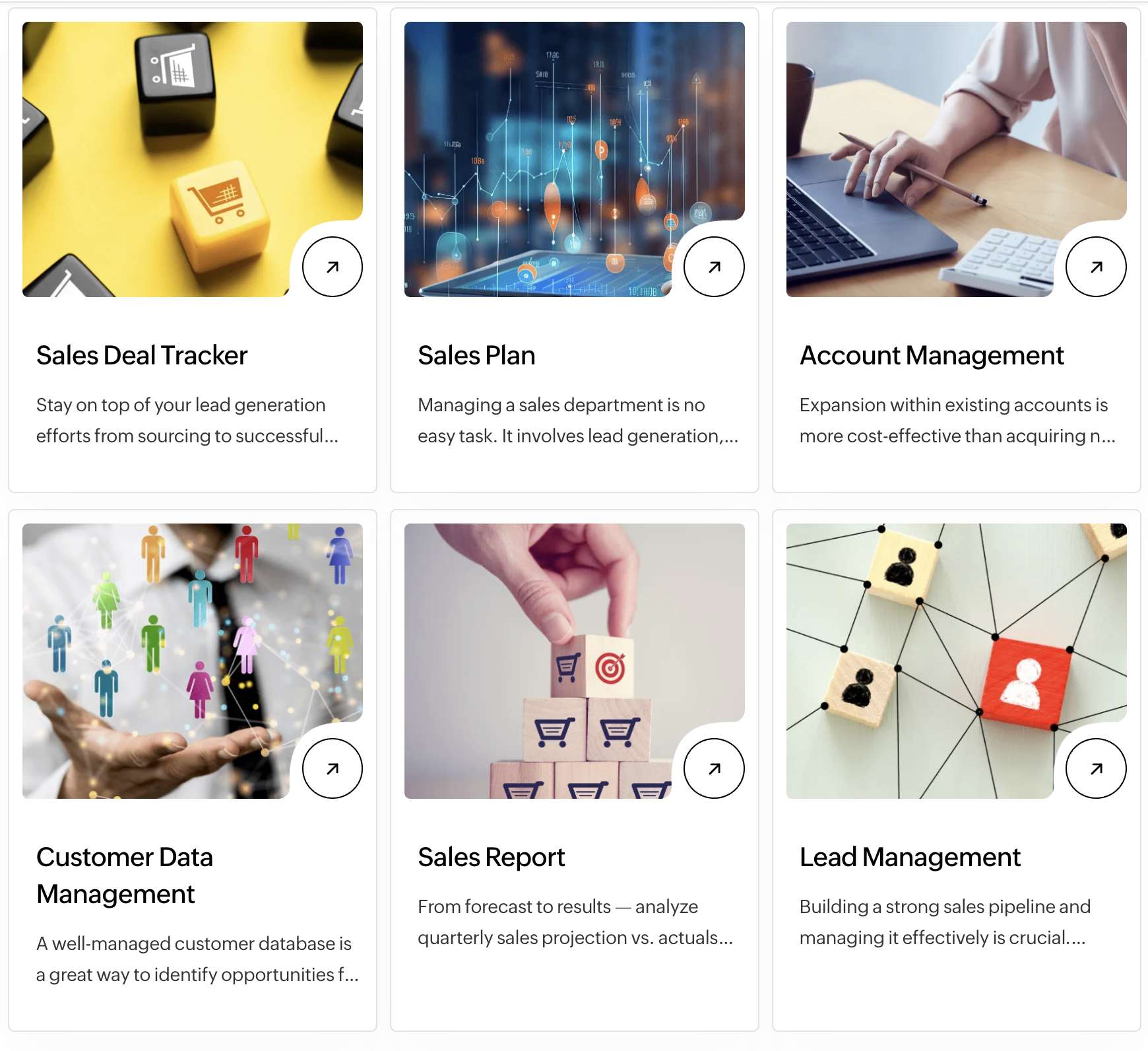 Zoho Tables - Templates