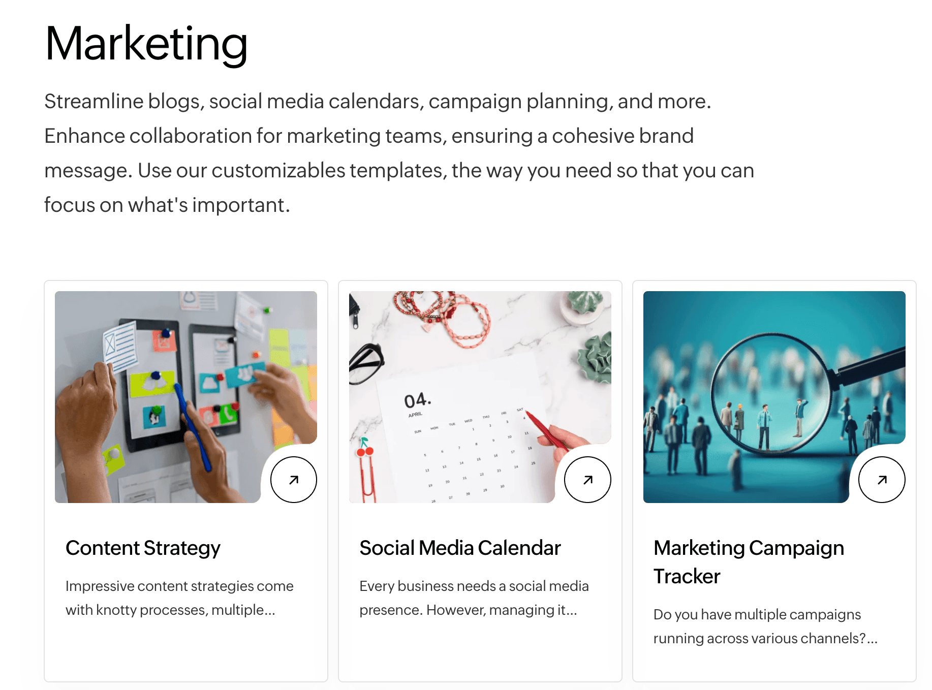 Zoho Tables - Marketing templates Zoho Tables - Marketing templates