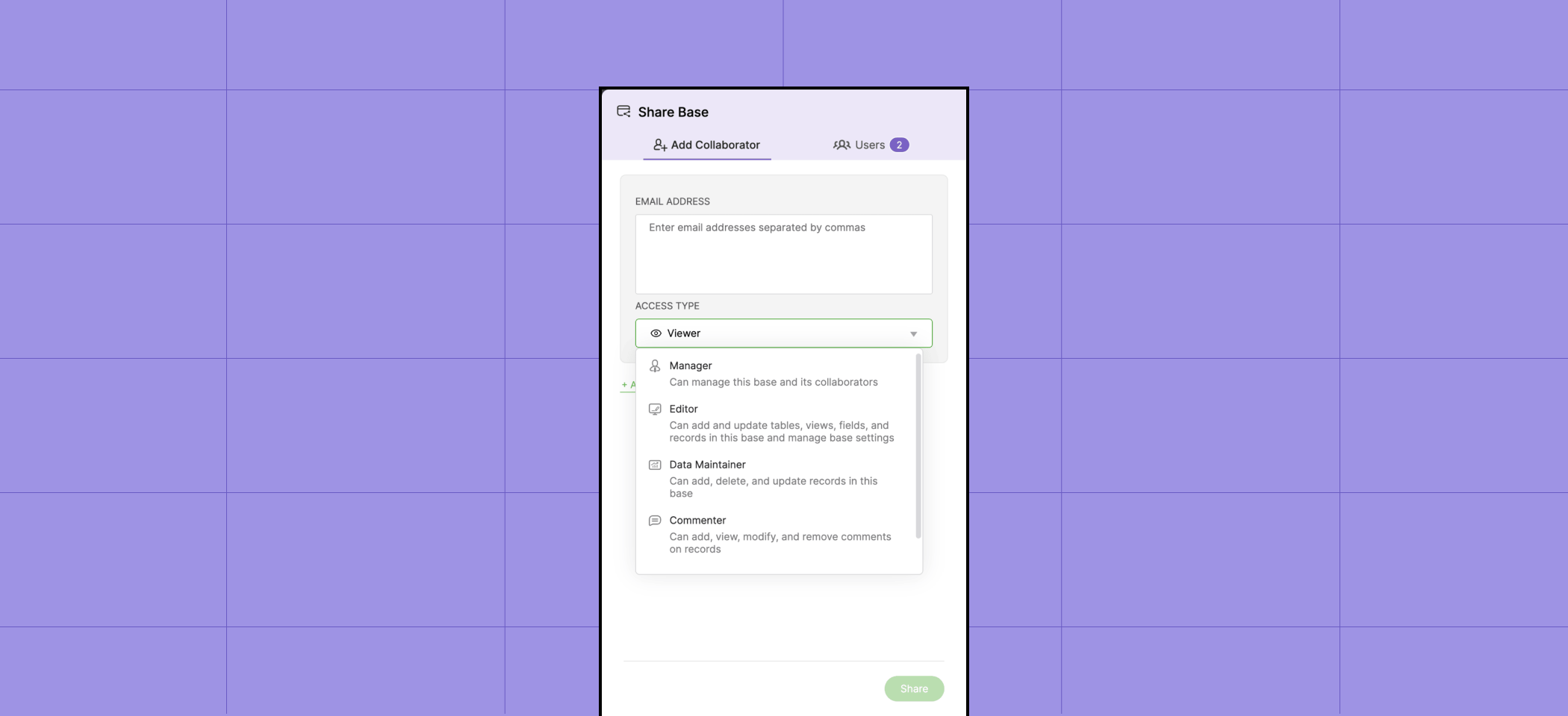Role based access levels in Zoho Tables Role based access levels in Zoho Tables