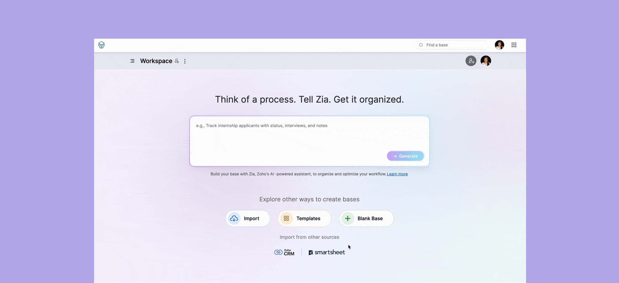 Importing Smartsheet data into Zoho Tables