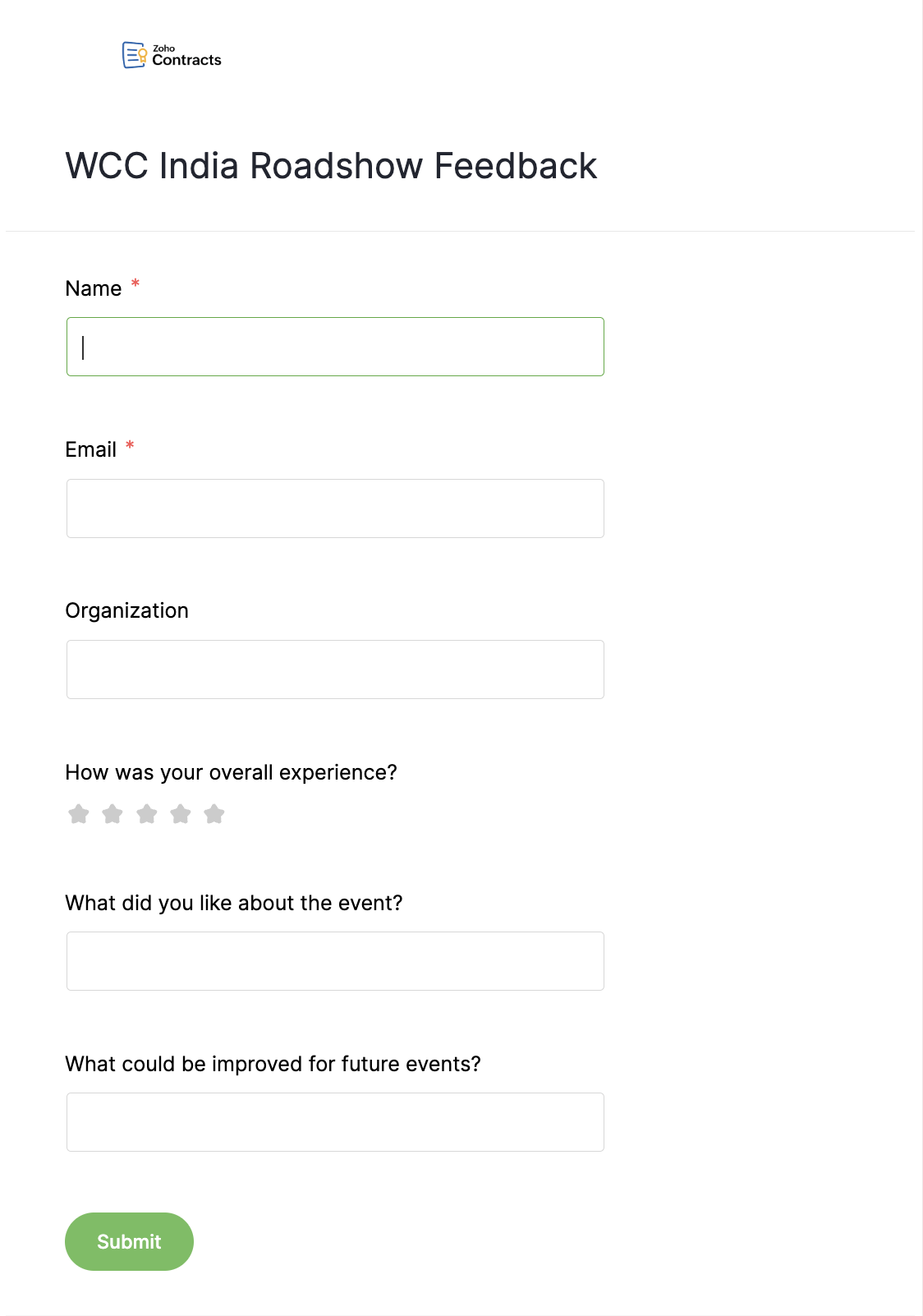 WCC Form view