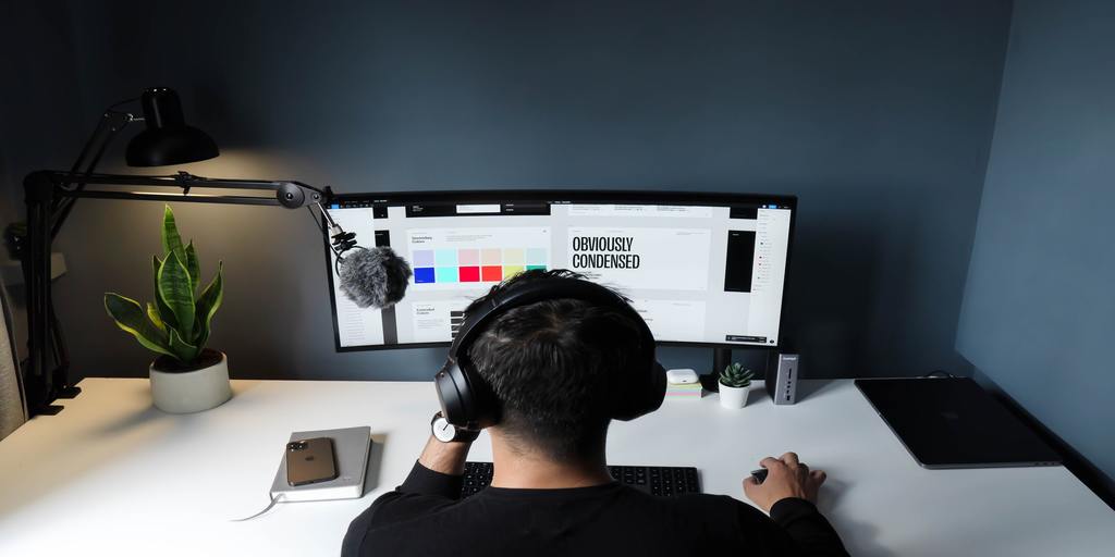 A man working on his computer