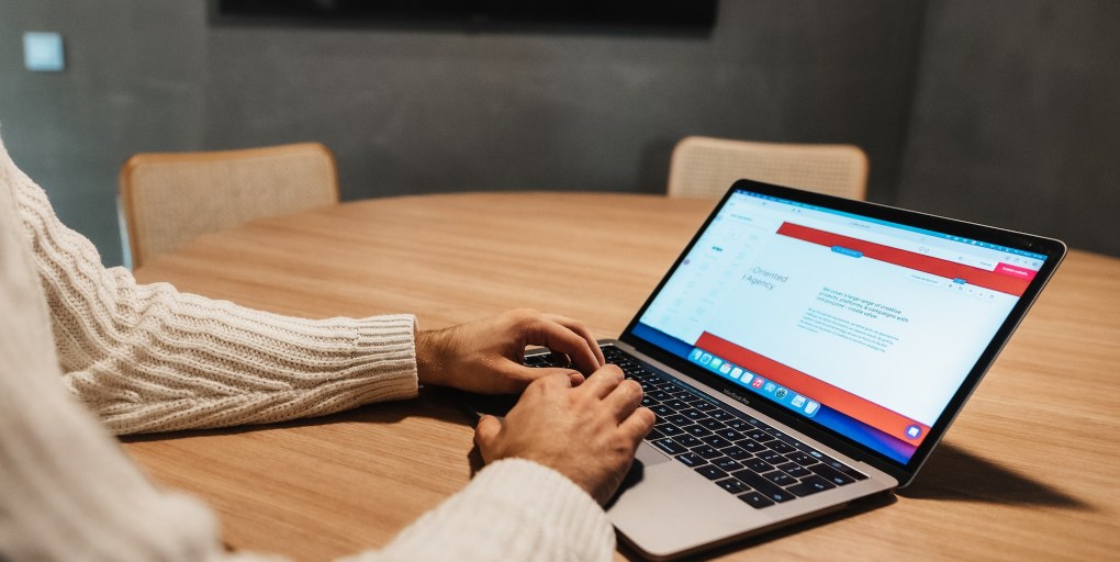 A person working on a laptop