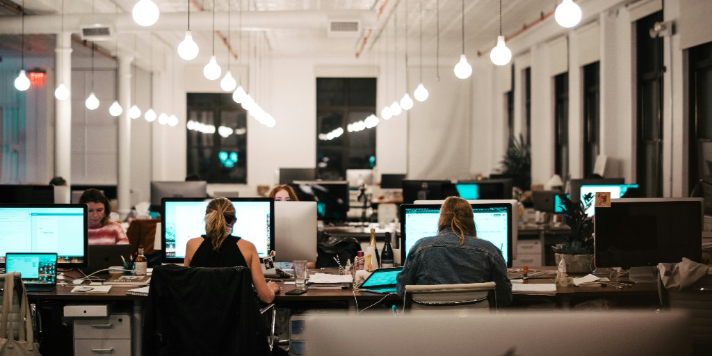 A group of people working
