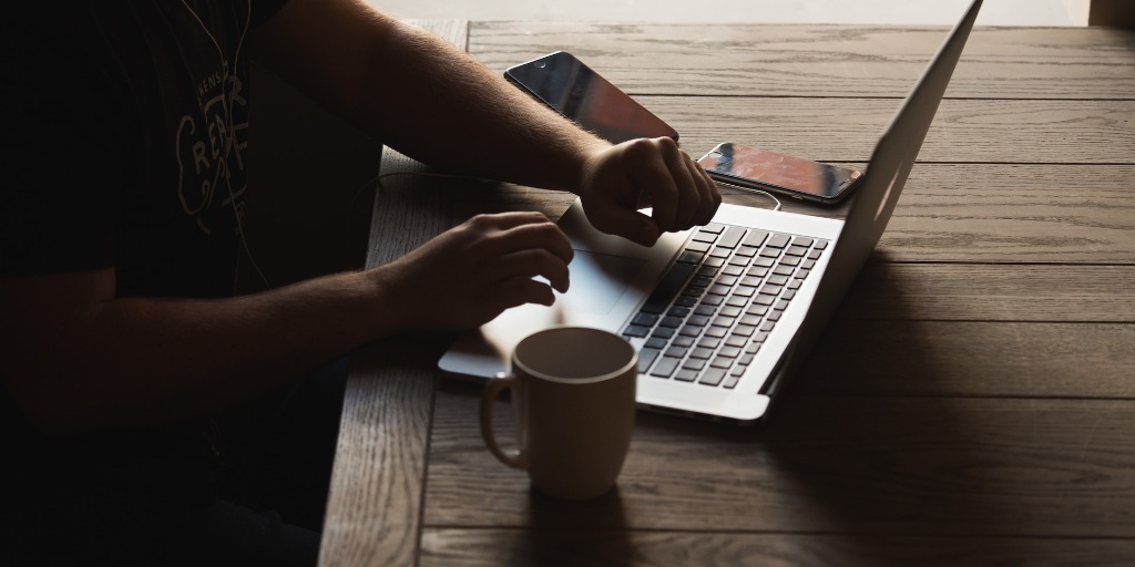 A person working on a laptop