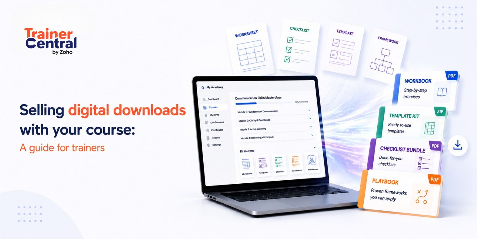 Selling digital downloads with your course