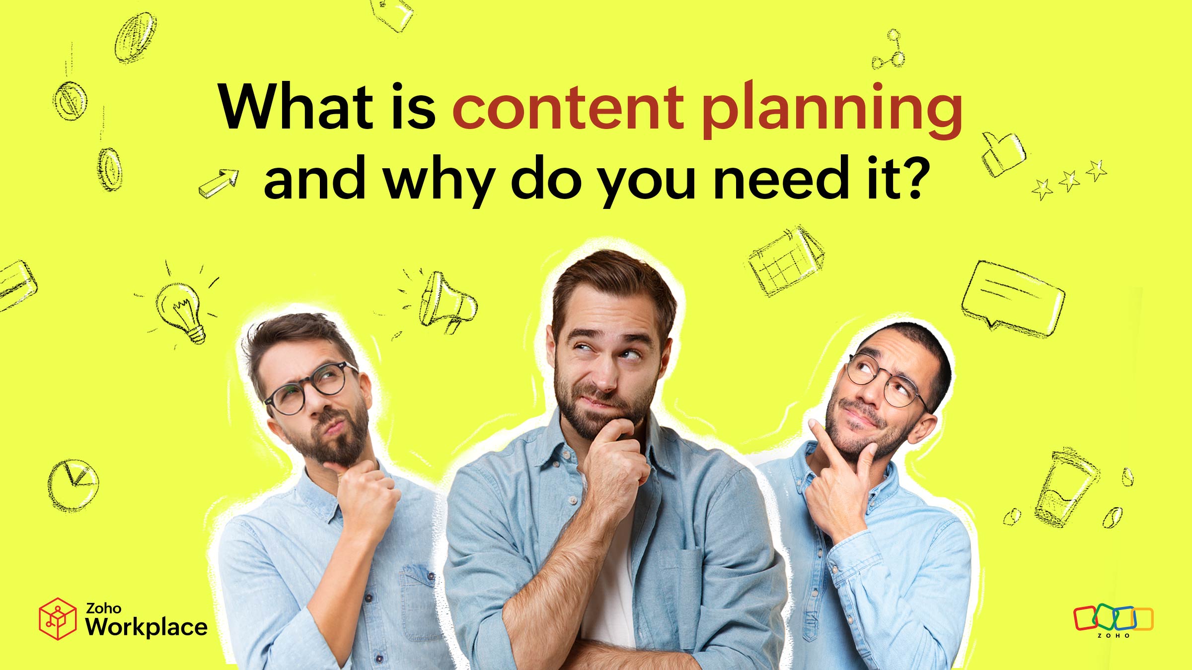 Three people wondering what content planning is and why it is necessary for them