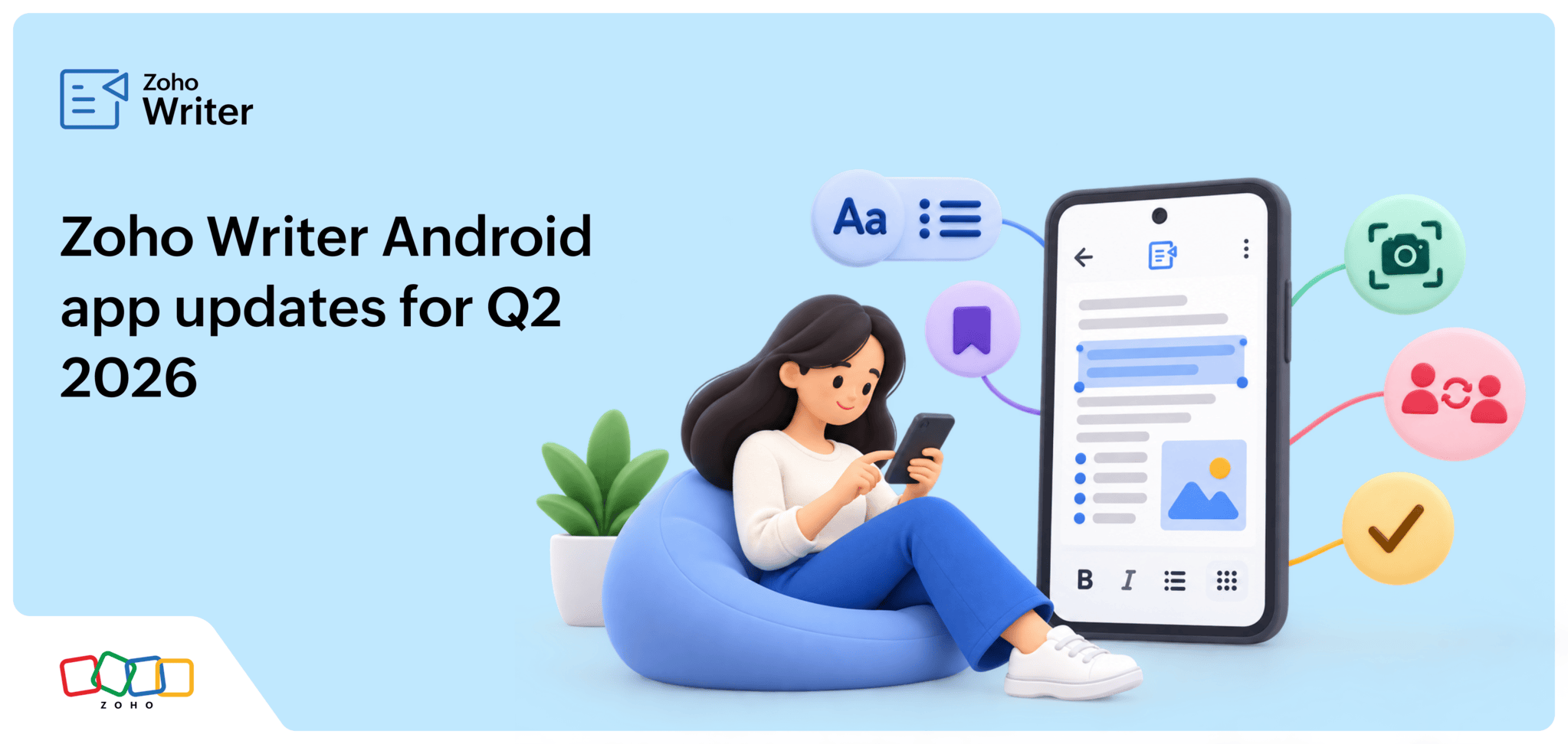 Zoho Writer: Android app update for Q2 2026